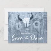 Papier Rustique Dusty Blue Sunflowers Bull budget crâne (Devant)