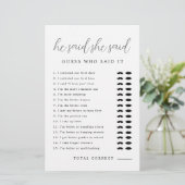 Papier Rustique Élégant Il A Dit Qu'Elle A Dit Fête des m (Debout devant)