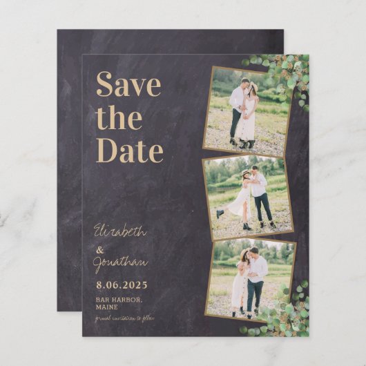 Papier Rustique Eucalyptus Budget Mariage Enregistrer La  (Devant / Derrière)