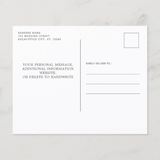 Papier Rustique Eucalyptus Budget Mariage Enregistrer La  (Dos)