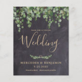 Papier Rustique Eucalyptus Budget QR Code Mariage Inviter (Devant)
