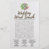 Papier Rustique Floral Succulent Mariage Word Recherche J (Dos)