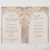 Papier Rustique ivoire Fleurs sauvages Boho arch programm (Devant)