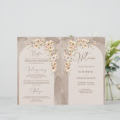 Papier Rustique ivoire Fleurs sauvages Boho arch programm (Debout devant)