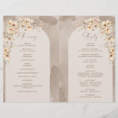 Papier Rustique ivoire Fleurs sauvages Boho arch programm (Dos)