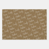 Papier Rustique Kraft Blanc Nom de famille Noël (Devant 2)