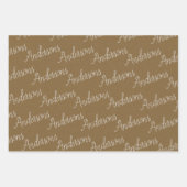 Papier Rustique Kraft Blanc Nom de famille Noël (Devant)