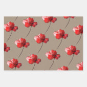 Papier Rustique Kraft Bureaux Et Fleurs Rouges (Devant 2)