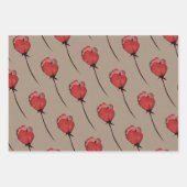 Papier Rustique Kraft Carmine Boutons rouges Bloss (Devant 3)
