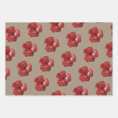 Papier Rustique Kraft Carmine Boutons rouges Bloss (Devant)