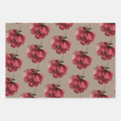 Papier Rustique Kraft Fleurs Rouges Dusty Sur Pied (Devant 2)