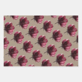 Papier Rustique Kraft Fleurs Rouges Dusty Sur Pied (Devant)