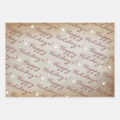 Papier Rustique Kraft Joyeux Noël Joyeux Fêtes (Devant 3)