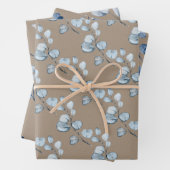 Papier Rustique Kraft Sprigs Eucalyptus Bleus 2 (En situation)