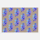 Papier Rustique Kraft violet Aqua bleu pétales à f (Devant 3)