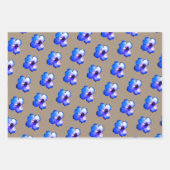 Papier Rustique Kraft violet Aqua bleu pétales à f (Devant)