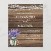 Papier Rustique Lavender String Lights Jar Mariage (Devant)