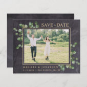 Papier Rustique Mariage Photo QR Code Enregistrer la date (Devant / Derrière)