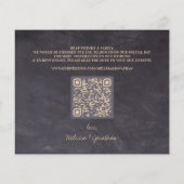 Papier Rustique Mariage Photo QR Code Enregistrer la date (Dos)