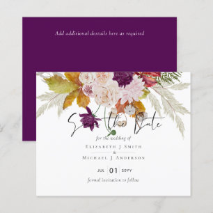 Papier Rustique Maroon Ginger Blush Wedding Enregistrer l
