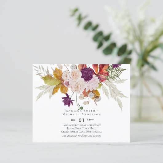 Papier Rustique Maroon Ginger Mariage Blush (Debout devant)