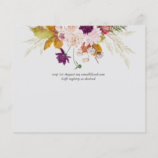 Papier Rustique Maroon Ginger Mariage Blush (Dos)