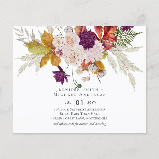 Papier Rustique Maroon Ginger Mariage Blush (Devant)