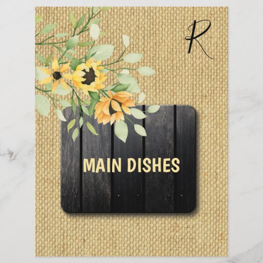 Papier Rustique pays burlap recette organisateur diviseur (Devant)