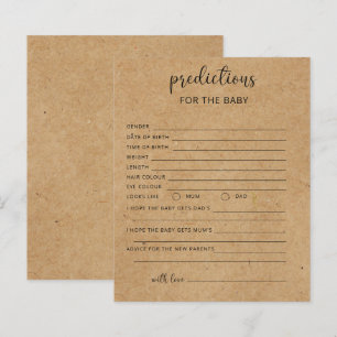 Papier Rustique - Prédictions et conseils jeu de baby sho