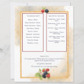 Papier Rustique Romantique Automne Berry Wedding Programm (Dos)