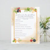Papier Rustique Romantique Automne Berry Wedding Programm (Debout devant)