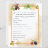 Papier Rustique Romantique Automne Berry Wedding Programm (Devant)