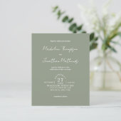 Papier Rustique Sage Green Photo Budget Mariage QR Code (Debout devant)