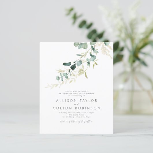 Papier Rustique sauge budget vert tout en un mariage (Debout devant)