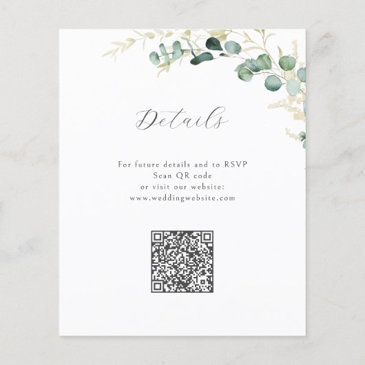 Papier Rustique sauge budget vert tout en un mariage (Dos)