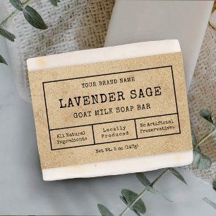 Papier Rustique Vintage Apothecary Soap Bar Bellyband Éti