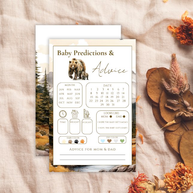 Papier Rustique Woodland Baby Prédictions et conseils dou (Créateur téléchargé)