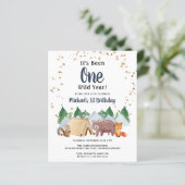 Papier Rustique Woodland Wild Un 1er anniversaire fête In (Debout devant)