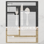 Papier Rustlic Pays Burlap Recette Insertion (Dos)