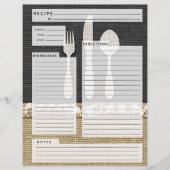 Papier Rustlic Pays Burlap Recette Insertion (Devant)