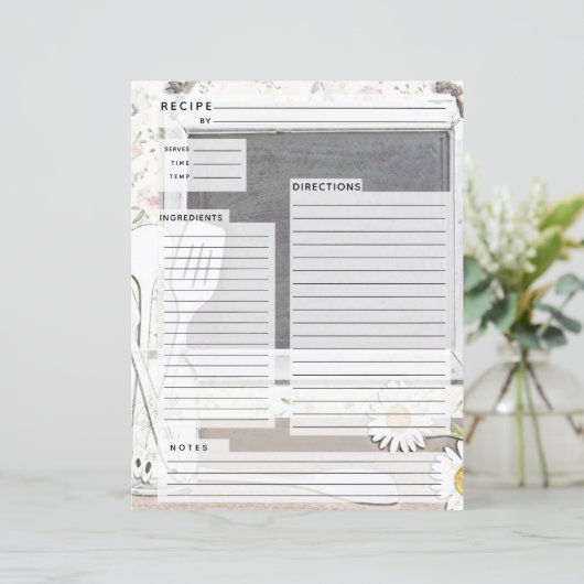 Papier Rustlic Pays Burlap Recette Insertion (Debout devant)