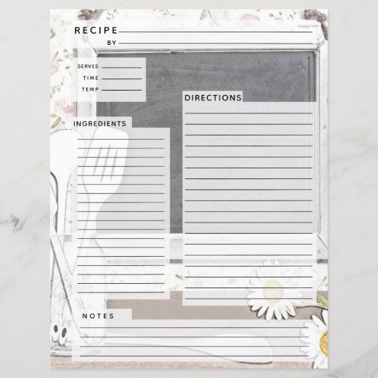Papier Rustlic Pays Burlap Recette Insertion (Devant)