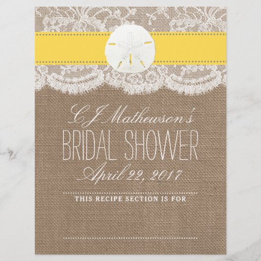 Papier Sable Dollar Fête des mariées Plage Recette Divide (Devant)