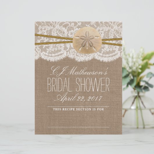 Papier Sable Dollar Fête des mariées Plage Recette Divide (Debout devant)