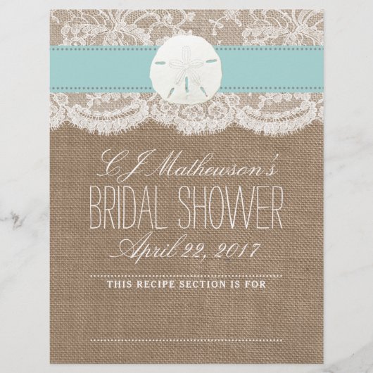 Papier Sable Dollar Fête des mariées Plage Recette Divide (Devant)