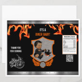 Papier Sac à puces moto bébé orange noir (Devant / Derrière)