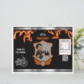 Papier Sac à puces moto bébé orange noir (Debout devant)