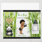 Papier Sac à puces Thème Bamboo Panda pour bébé garçon (Devant / Derrière)