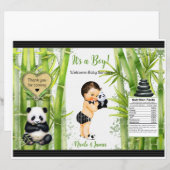 Papier Sac à puces Thème Bébé Garçon Panda Bambou (Devant / Derrière)
