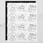 Papier Sac à thé Mariage noir et blanc do-it-yourself (Devant / Derrière)